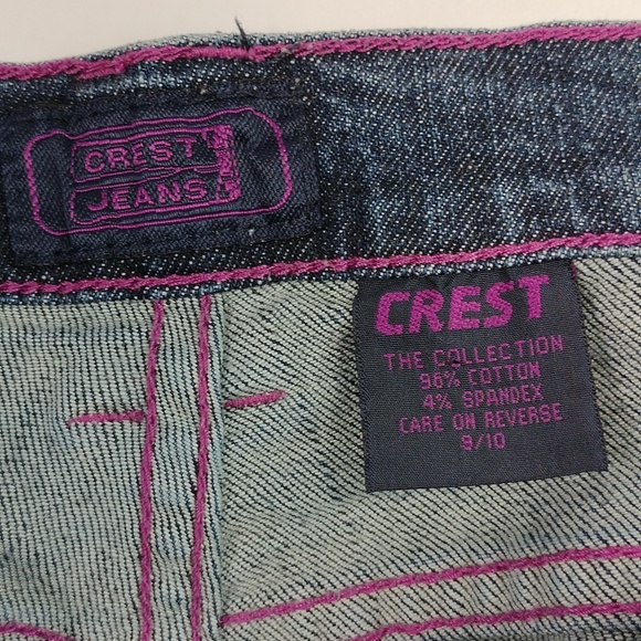 Y2K Crest Jeans With Purple Thread - Picture 3 of 8